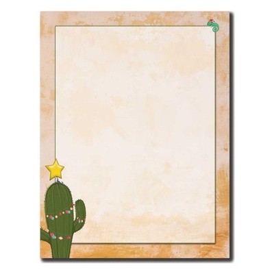 Christmas Cactus Letterhead Paper - 8.5''x11'' - 25 Sheets (olhx34)
