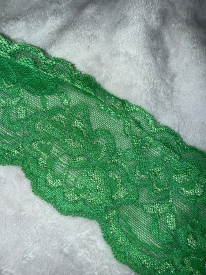 9.3 yards bright lime green Stretch scalloped Lace lingerie 2.5'' wide