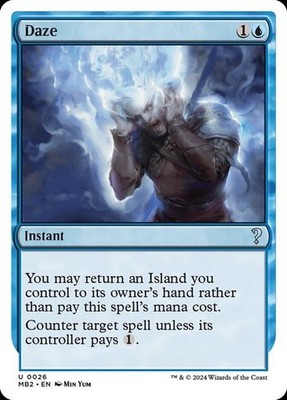 MTG -  Daze - White Border - Mystery Booster 2 - Magic the Gathering
