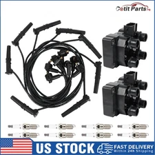2 Ignition Coil Pack 8 Spark Plugs and Wire set for Ford Expedition FD487 SP432
