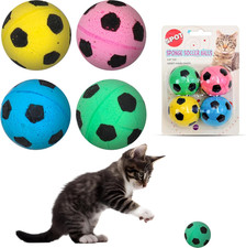 Sponge Soccer Ball Cat Toys - Interactive and Colorful Plush Toy, Fun for Cats a