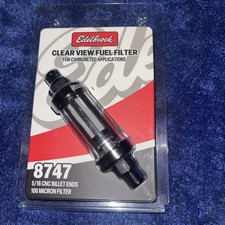 Edelbrock 8747 516 Billet Ends 100 Micron Filter Clear View Fuel Filter
