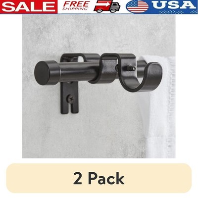 Adjustable 5/8 Inch Add-On Curtain Rod Kit W/ Hardware Layered Curtains New
