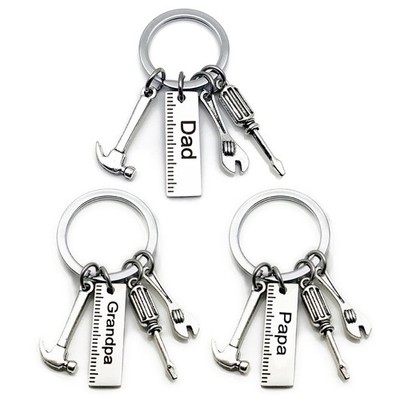 Creative Hammer Screwdriver Wrench Father s Gifts Fashion Dad Letters Keychains