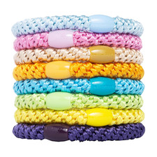 Grab  Go Ponytail Holders, Summer, Set of Eight - Exceptionally Secure with Gen