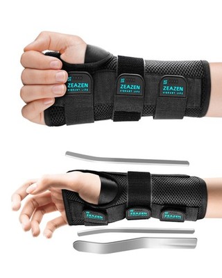 Carpal Tunnel Wrist Brace - Adjustable Night Support with Splint for Tendonit...