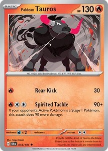 Paldean Tauros 018/191 Surging Sparks (Reverse Holo) NM