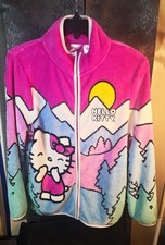 Hello Kitty-Women's multi-color front zipper lightweight sweater size S