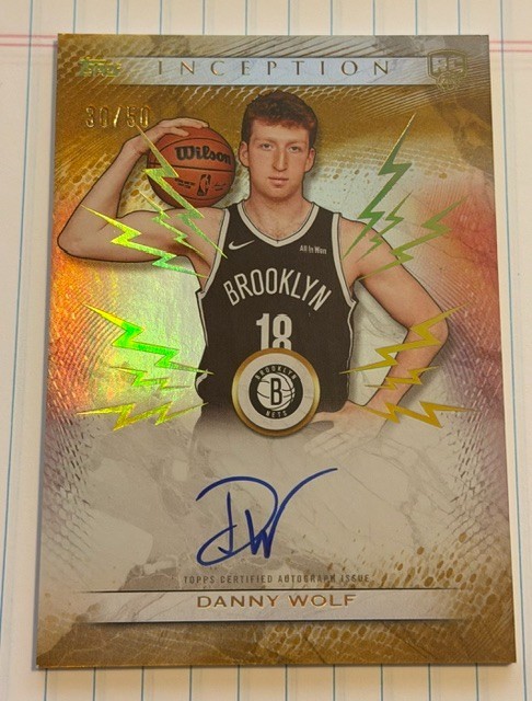 2025-26 Topps Inception- Danny Wolf - Rookie Auto Gold Electricity RC Nets #/50