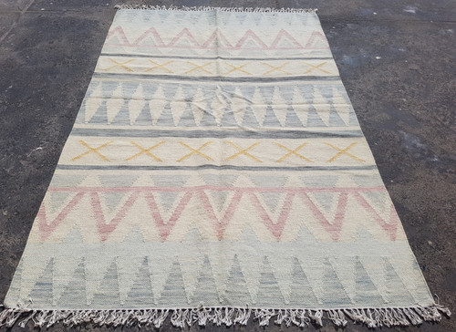 Vintage Traditional Handmade Beautiful Turkish Kilim Floor Rug Carpet 240x147 cm