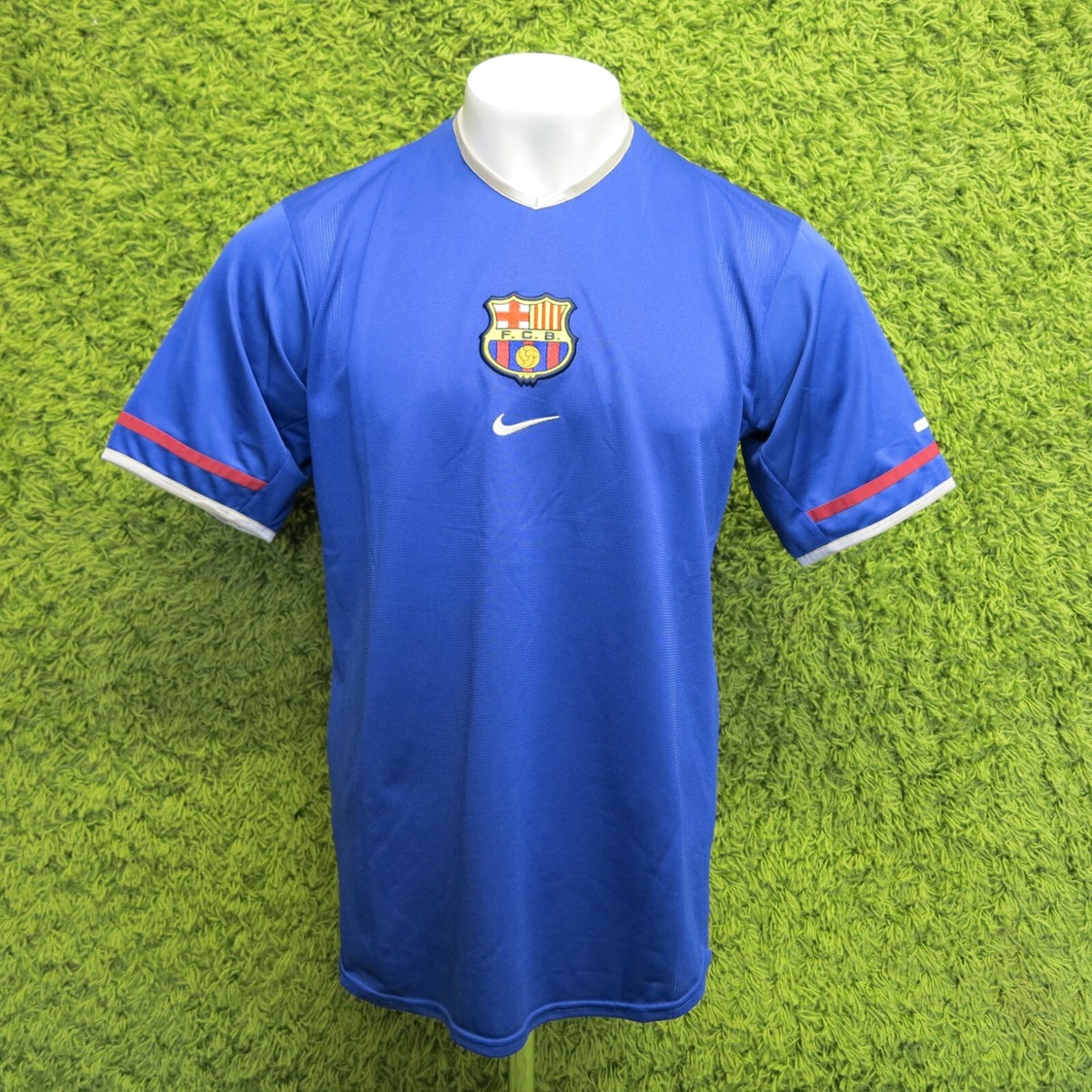 2001-2002 BARCELONA THIRD 3RD EUROPEAN FOOTBALL SHIRT L 8.5