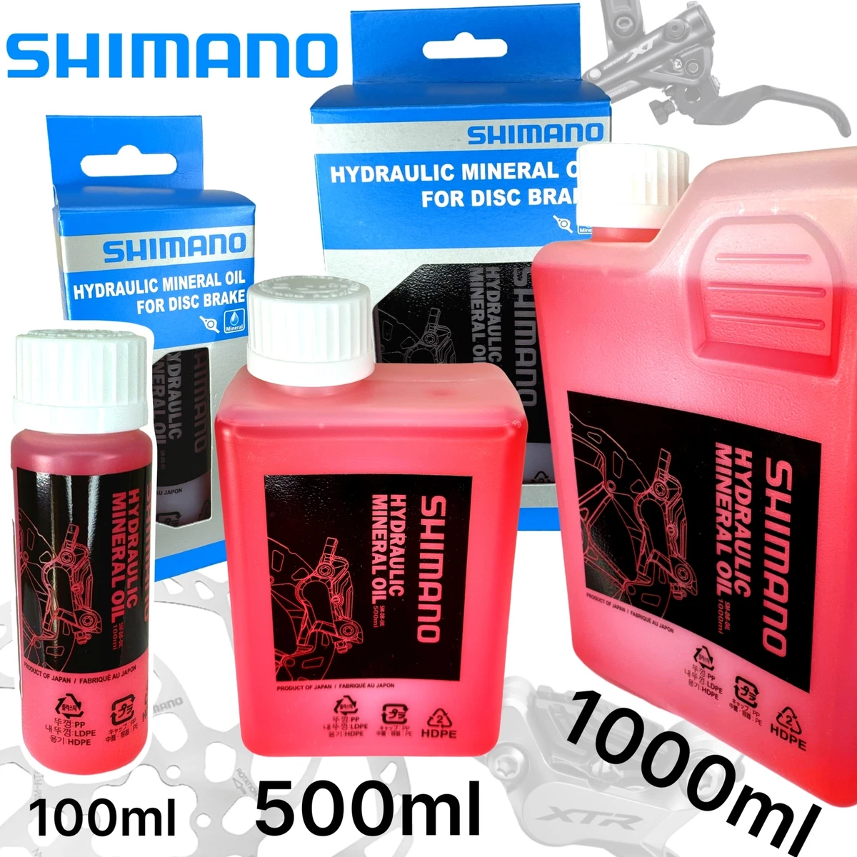 Kit Spurgo Freni Mtb Olio Minerale Shimano Per Freni Idraulici - SM-DB-OIL In Flacone Da 50/100 Ml, Per Lo Spurgo Dei Freni A Disco Ricambio Olio Freni Bici Disco