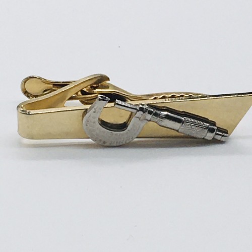 Vintage Two Tone Gold Tone Silver Tone Vice Tie Clip 1.75"