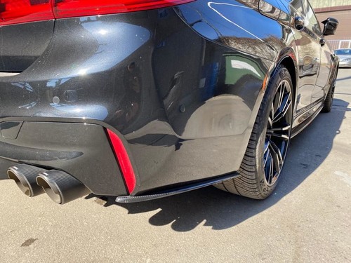 Performance Real Carbon Fibre Rear Bumper Spats Skirts Splitters For BMW F90 M5