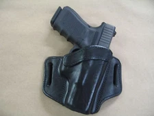 S&W M&P Compact OWB Leather 2 Slot Molded Pancake Belt Holster CCW BLACK RH