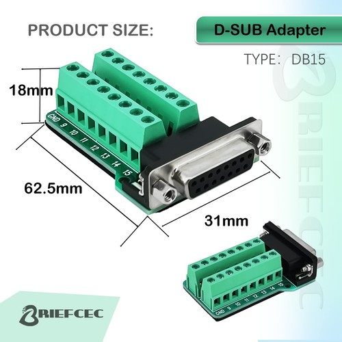 D-USB DB15 Adaptateur RS232 Module de Signal série à 15 Broches avec Coussin ... - Photo 3/7