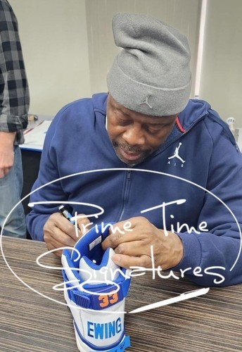 PATRICK EWING SIGNED SNEAKERS 11.5 KNICKS AUTHENTIC AUTOGRAPH BECKETT WITNESS - Picture 2 of 11