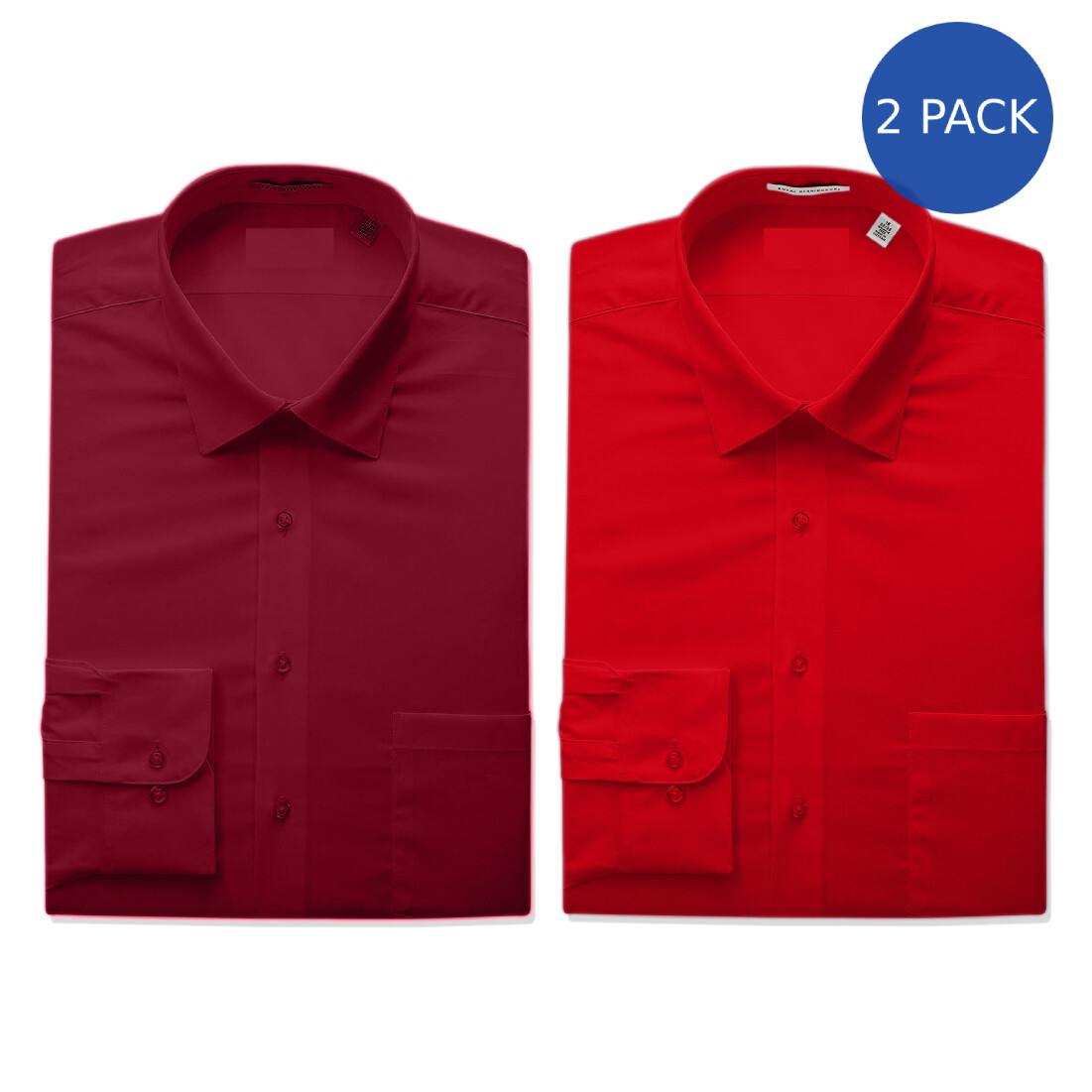 2 Pack Men's Boltini Italy Standard Collar Long Sleeve Regular Fit Classic Dress Shirt - Burgundy Red, Size: Large (16-16 ) Sleeve 32/33 2 Pack Men's Boltini Italy Standard Collar Long Sleeve Regular Fit Classic Dress Shirt - Burgundy Red, Size: Large (16-16 ) Sleeve 32/33