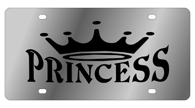 For Princess Crown Stainless Steel License Plate