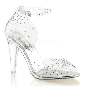 clear pumps with rhinestones