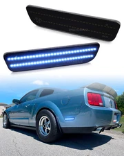 Smoked 2PCS LED Rear Bumper Side Marker Lights Lamps For 2005-2009 Ford Mustang 