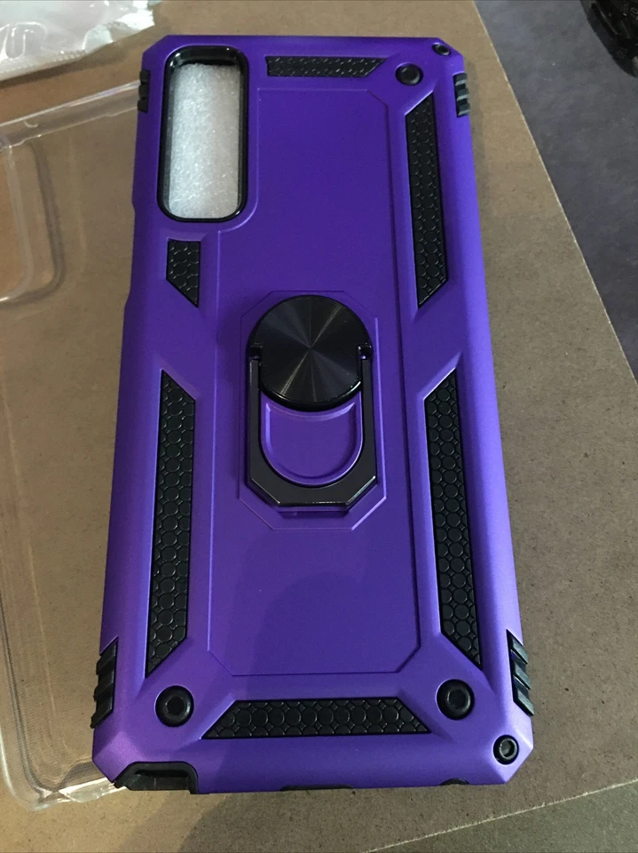 Funda protectora de pantalla de vidrio cubierta dura anillo soporte teléfono LG Stylo 7 5G Fit Foto 2 de 4