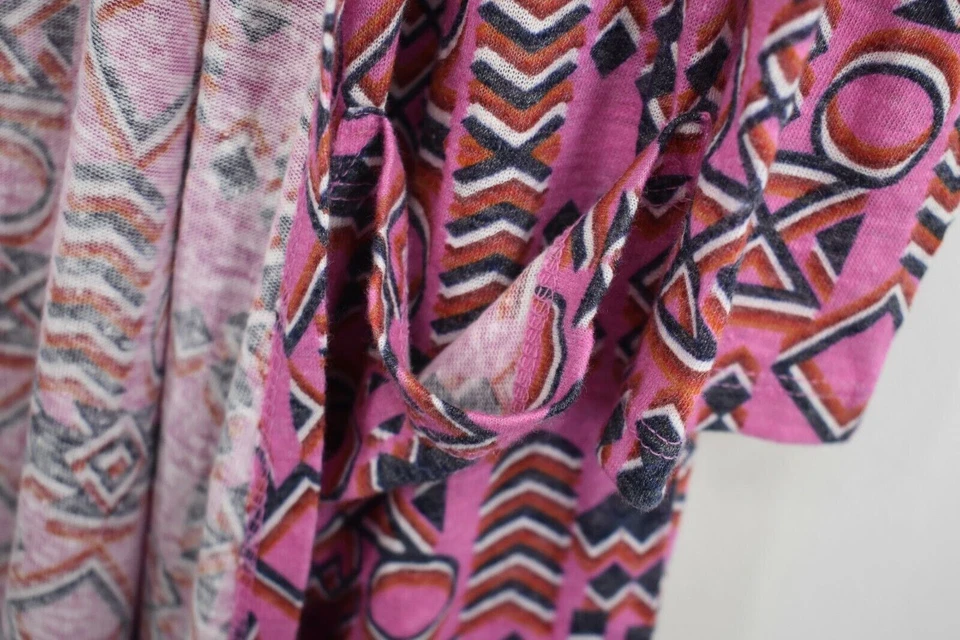 LuLaRoe Womens Pink Overall Print Open Front Long Sleeve Cardigan Size Large - Image 4 of 4