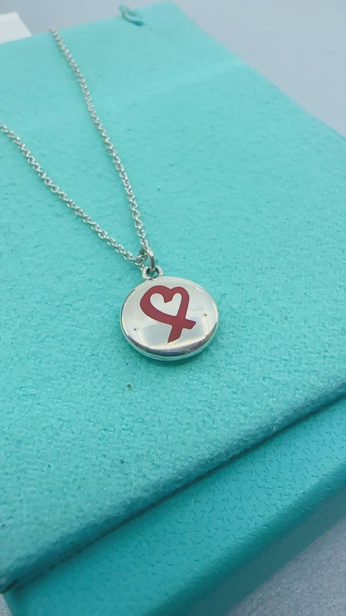 Tiffany & Co. 925 Silver Mini Red Picasso Loving Heart Dot 18