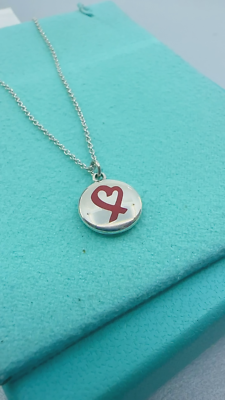Tiffany & Co. 925 Silver Mini Red Picasso Loving Heart Dot 18