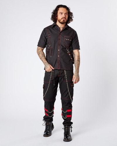 Darkwear Hanging Chain Trousers Gothic Cyber Chain Thread Bondage Metal Stud - Picture 7 of 10