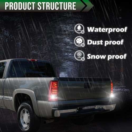 Fit For 99-02 Chevy Silverado 1500/99-06 GMC Sierra LED Tube Tail Lights Red - Bild 6 von 10