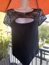 Bebe Black lace bodysuit size Small