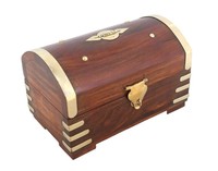 Wooden Jewelry Box Treasure Chest With Brass Decoration Handmade Sheesham Wood Wooden Jewelry Box Treasure Chest With Brass Decoration Handmade Sheesham Wood