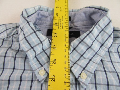 TOMMY HILFIGER Slim Fit LS Blue Plaid Check Button Down Shirt Size L - Picture 8 of 9
