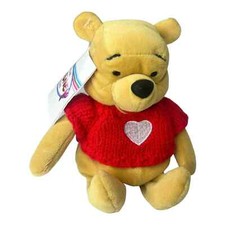VTG Disney Store Winnie The Pooh Bear PLUSH 7" Valentines Day Stuffed Animal Toy