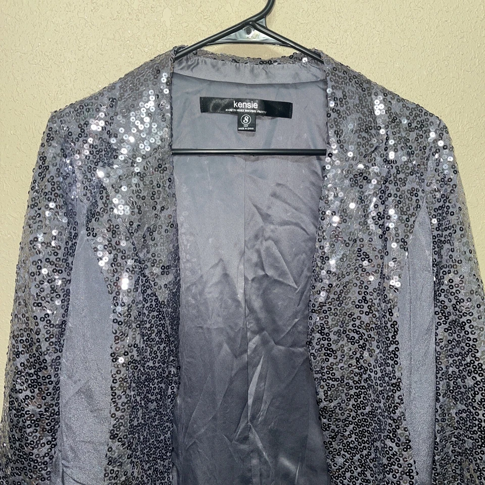 Kensie SHORT SEQUIN GRAY Blazer Size Small NEW $118 - Image 4 of 4