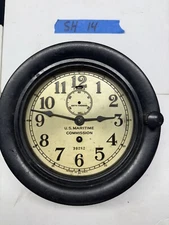 SH14)Antique Seth Thomas Us Navy Maritime Commission Marine Ships Bakelite Clock