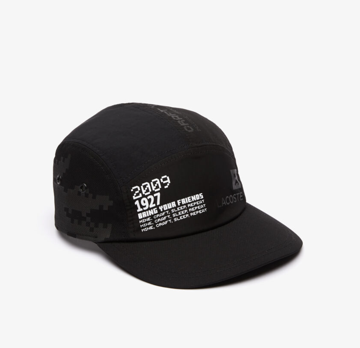 LACOSTE L!ve X Minecraft Unisex Print Nylon Cap RK6245-031 Black M 