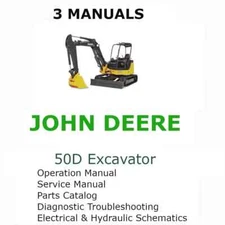 JOHN DEERE 50D EXCAVATOR MANUAL OPERATORS SERVICE REPAIR SHOP OWNERS PARTS PDF