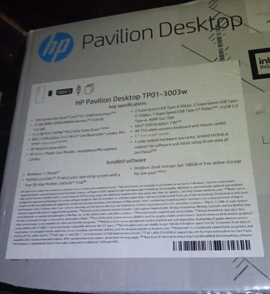 HP Pavilion TP01-3003w (512GB SSD, Intel Core i5-12400, 12GB RAM) Tower PC... - Image 2 of 2