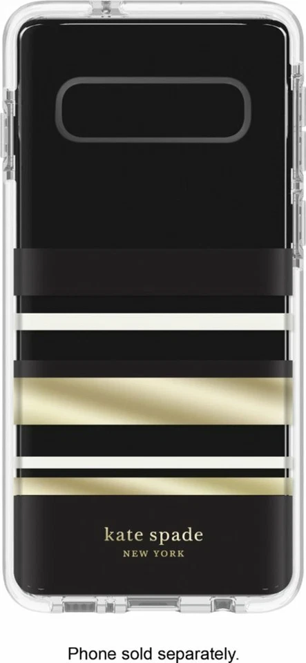 Funda rígida defensiva Kate Spade New York Samsung Galaxy S10 Park Stripe negra Foto 3 de 4