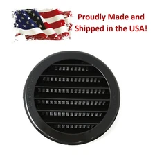 4" Black Round Plastic Louver Soffit Air Vent Reptile Screen Grille Cover