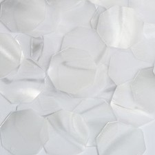 Sequin Octagon 30mm Raw Silk Crystal Illusion. Large Paillettes. Made in USA.