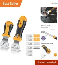 Razor Blade Scraper Set Heavy Duty Handle Replacement Blades Windows Cleaning