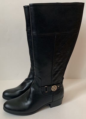 liz claiborne womens block heel zip trino riding boots