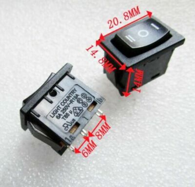 3 Pcs, Light Country SPST Lit Red Mini Snap-In Rocker Switch, 6A 250VAC - Foto 8