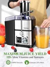Healnitor 1100W 6-Speed Digital Screen Centrifugal Juicer Machines