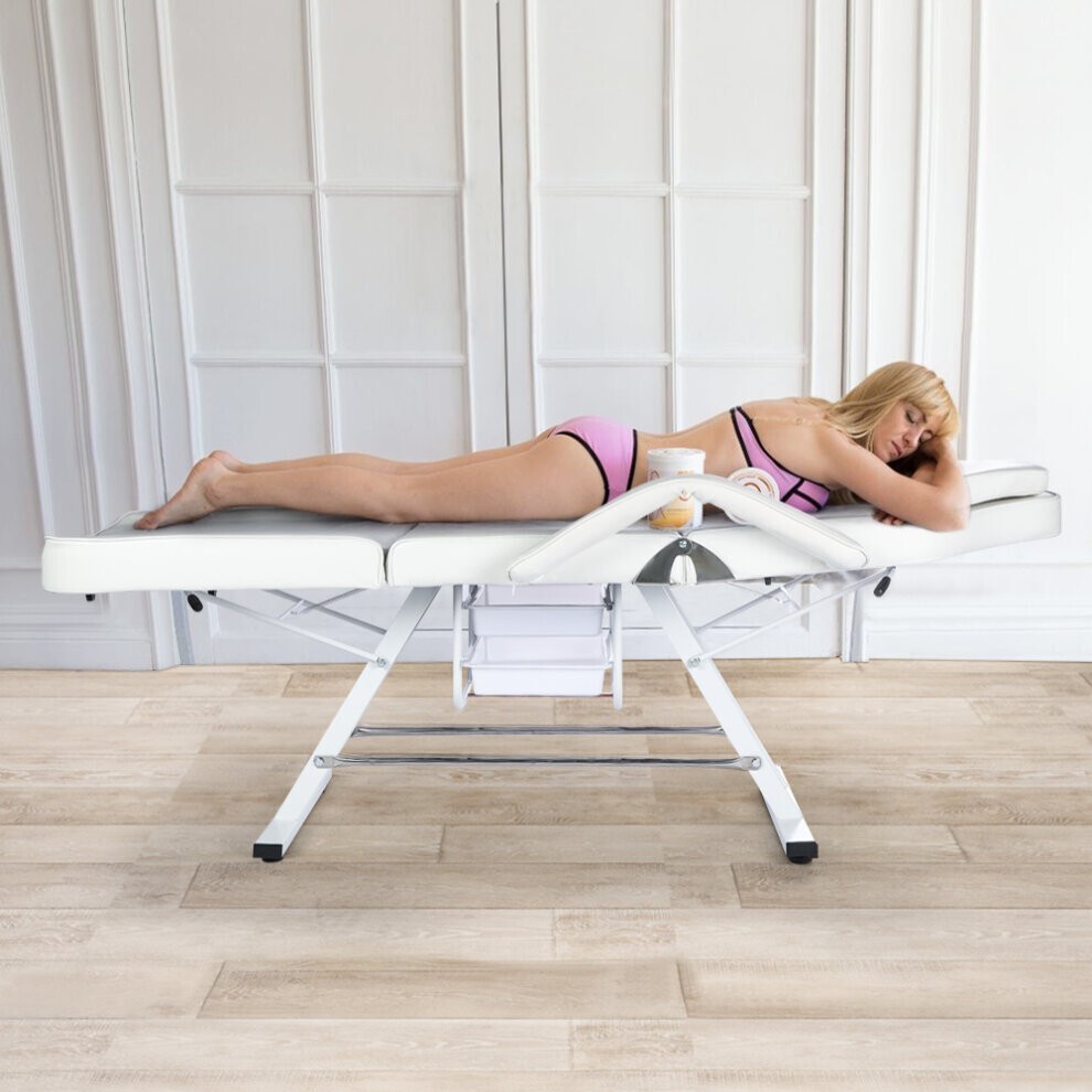 White Massage Bed Beauty Salon Massage Table Tattoo Therapy Couch eBay
