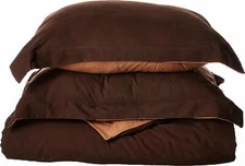 NEW CLARA CLARK 3 Piece DUVET Set Premier 1800 Collection MOCHA Chocolate FULL