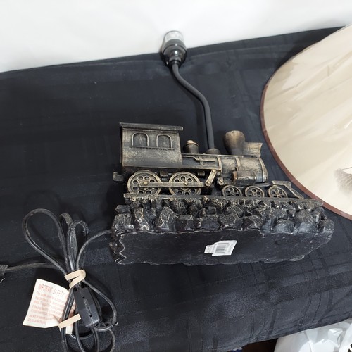 Light in the Tunnel Steam Engine Train Table Lamp with Shade 19"x13" - Picture 9 of 21